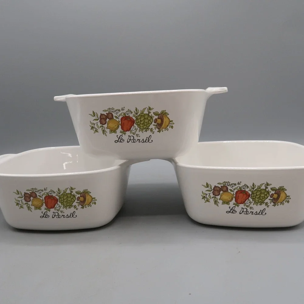 3 CorningWare 700ml Small Casserole Spice Of Life L'Echalote La Marjolaine